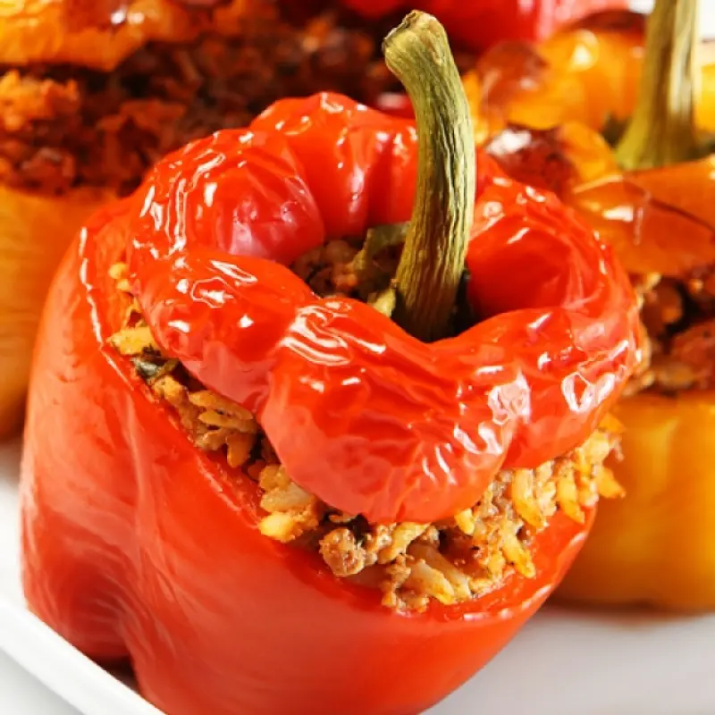 Meat And Rice Stuffed Peppers
