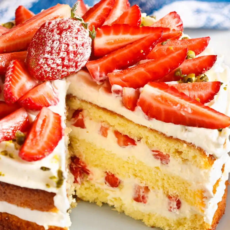 Strawberry Whipped Cream Cake