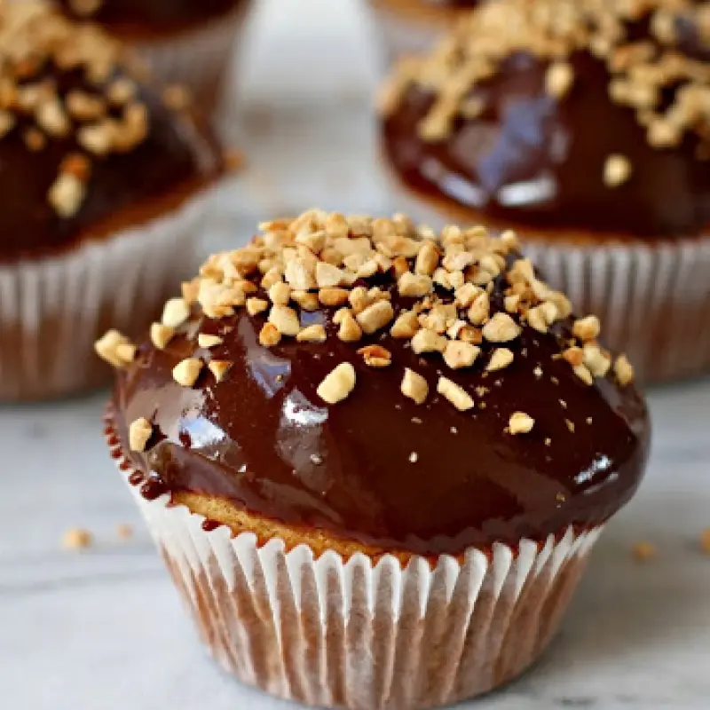 Peanut Butter Banana Cupcakes with Chocolate Peanut Butter Ganache
