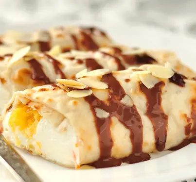 Easy Crepes with Orange Almond Topping