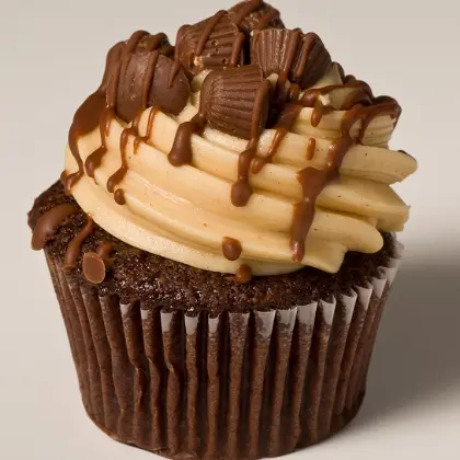 Chocolate Cupcake with Easy Peanut Butter Buttercream Frosting