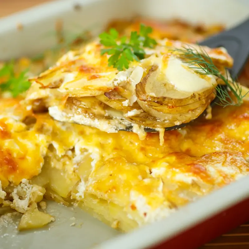 Layered Cheesy Potatoes
