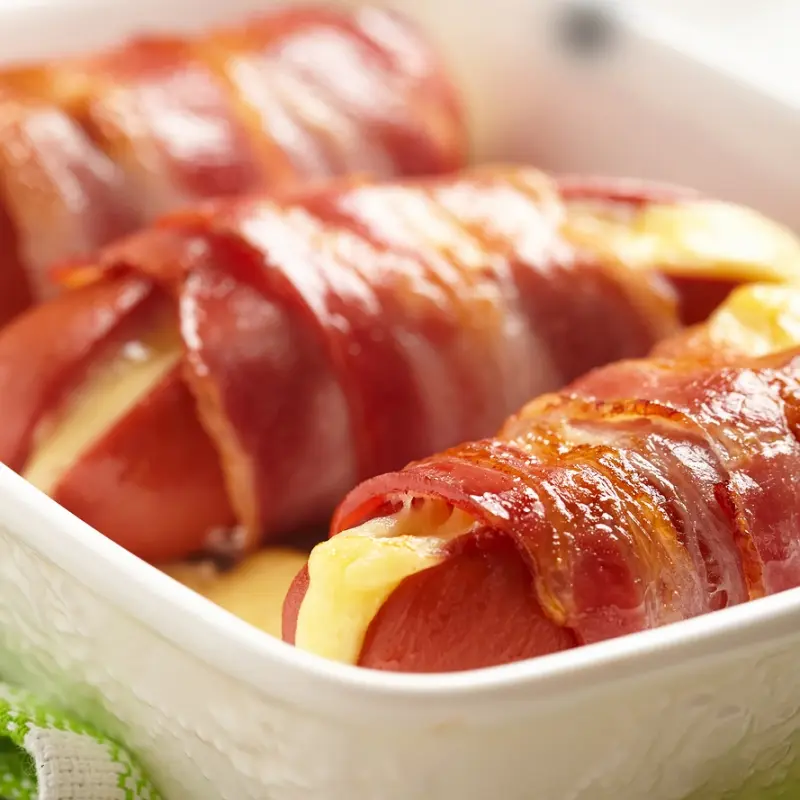 Cheese Stuffed Bacon Wrapped Sausages