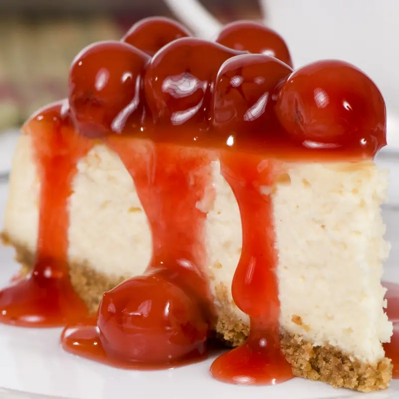 White Chocolate Cheesecake With Cherry Glaze