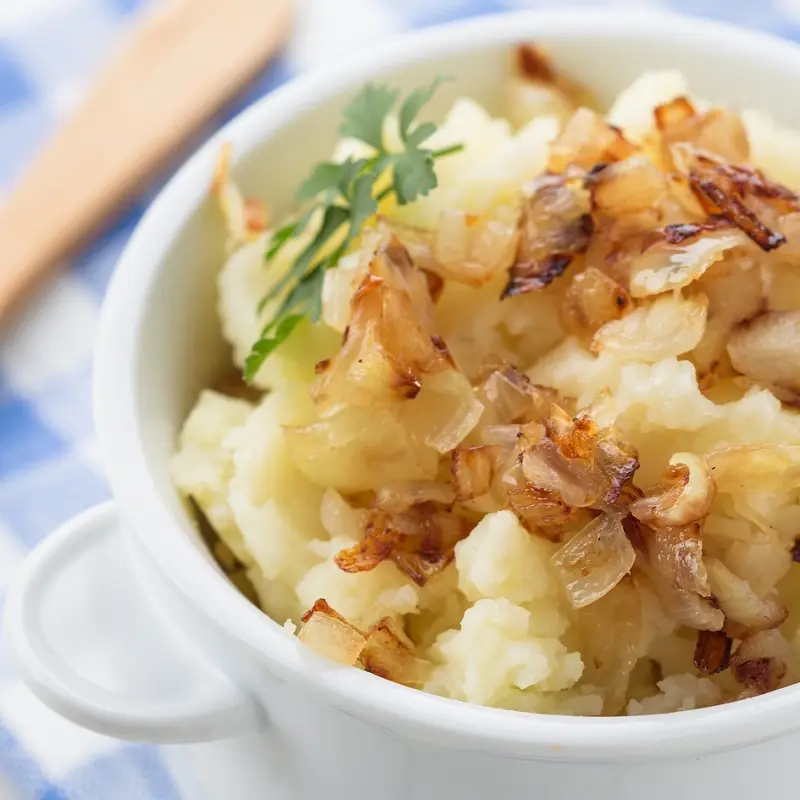 Golden Fried Onion Mashed Potatoes