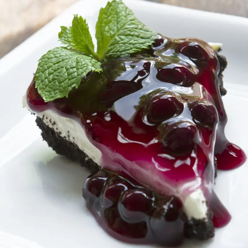 Blueberry Chocolate Crust Cheesecake Pie
