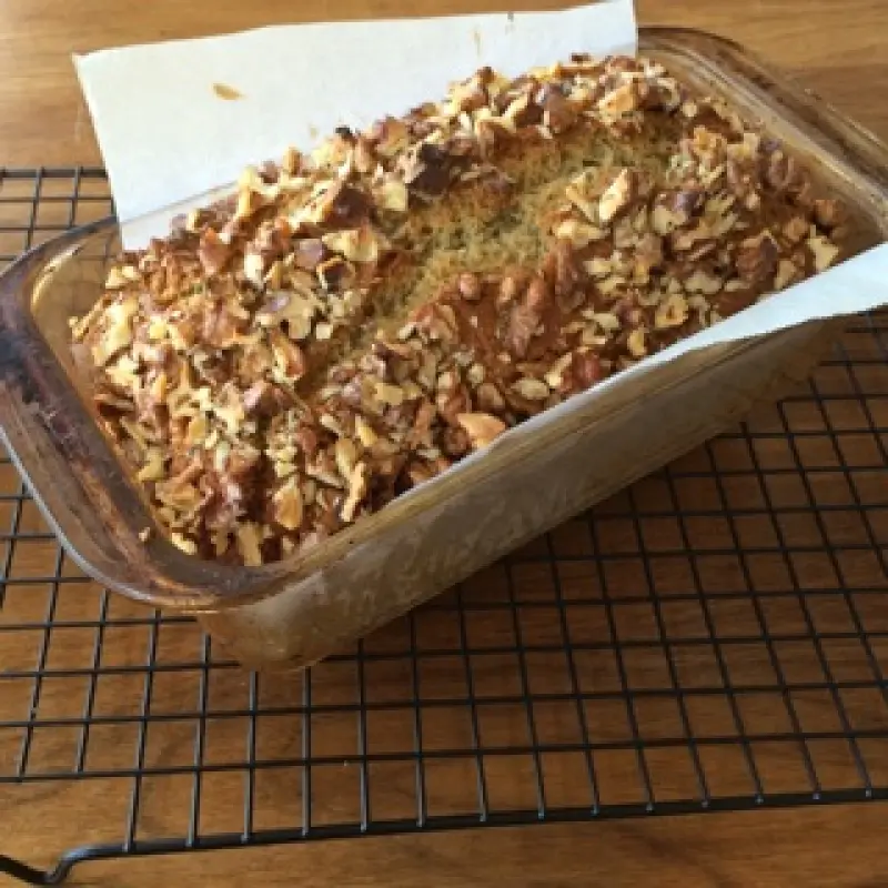 Moist Banana Bread With Nutty Top