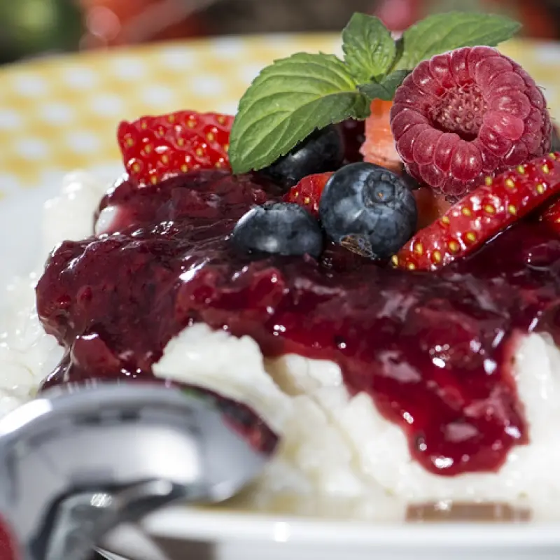 Rice Pudding With Berries