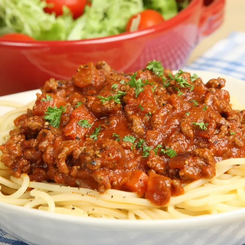Spaghetti With A Simple Meat Sauce