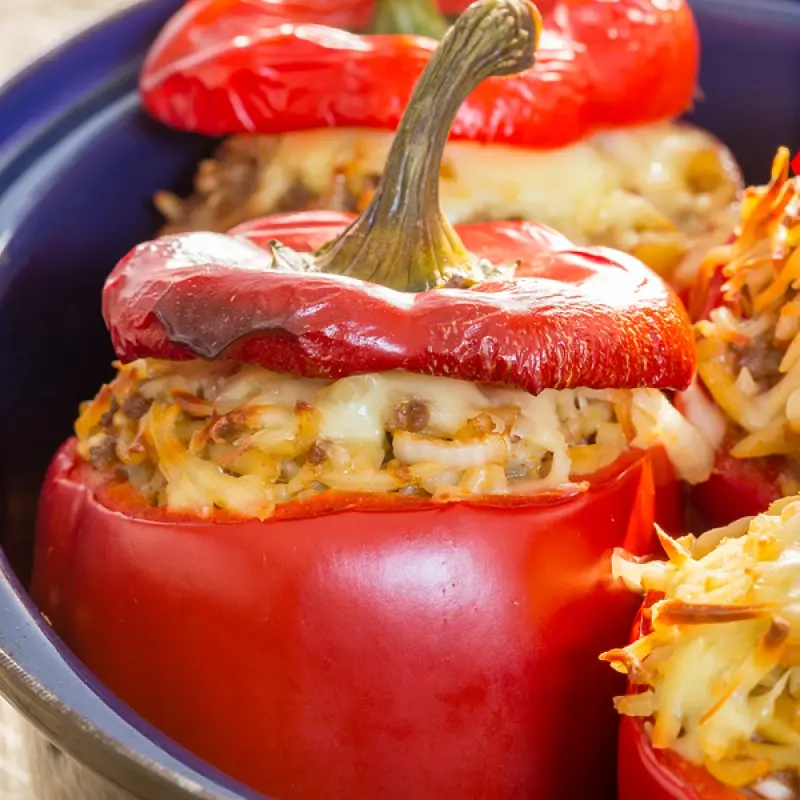 Rice Stuffed Red Peppers
