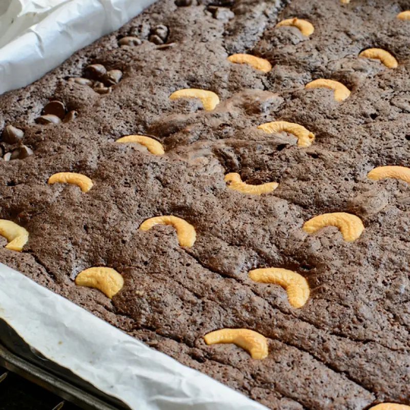 Fudgy Espresso Cashew Brownies
