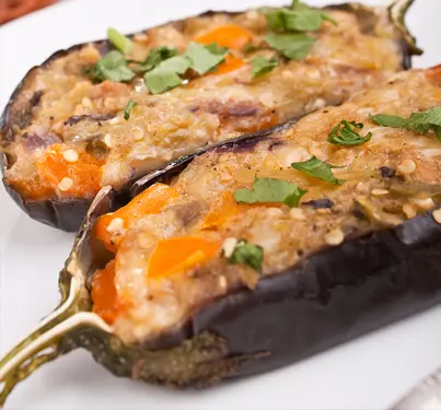 Grilled Bacon and Cheese Stuffed Eggplant